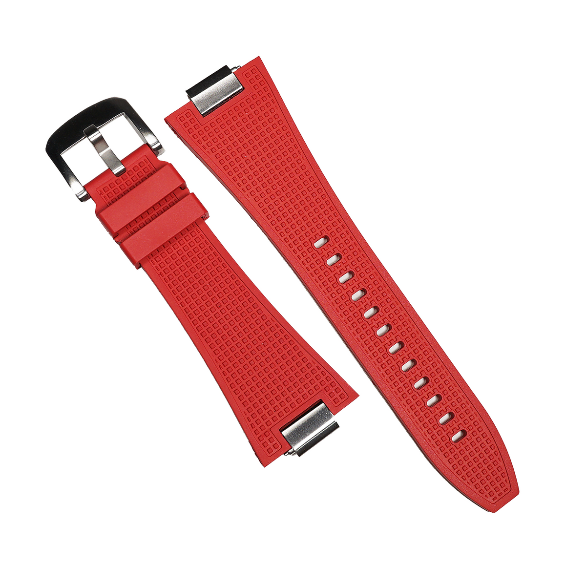 Waffle FKM Rubber Strap in Red for Tissot PRX - Nomad Watch Works MY