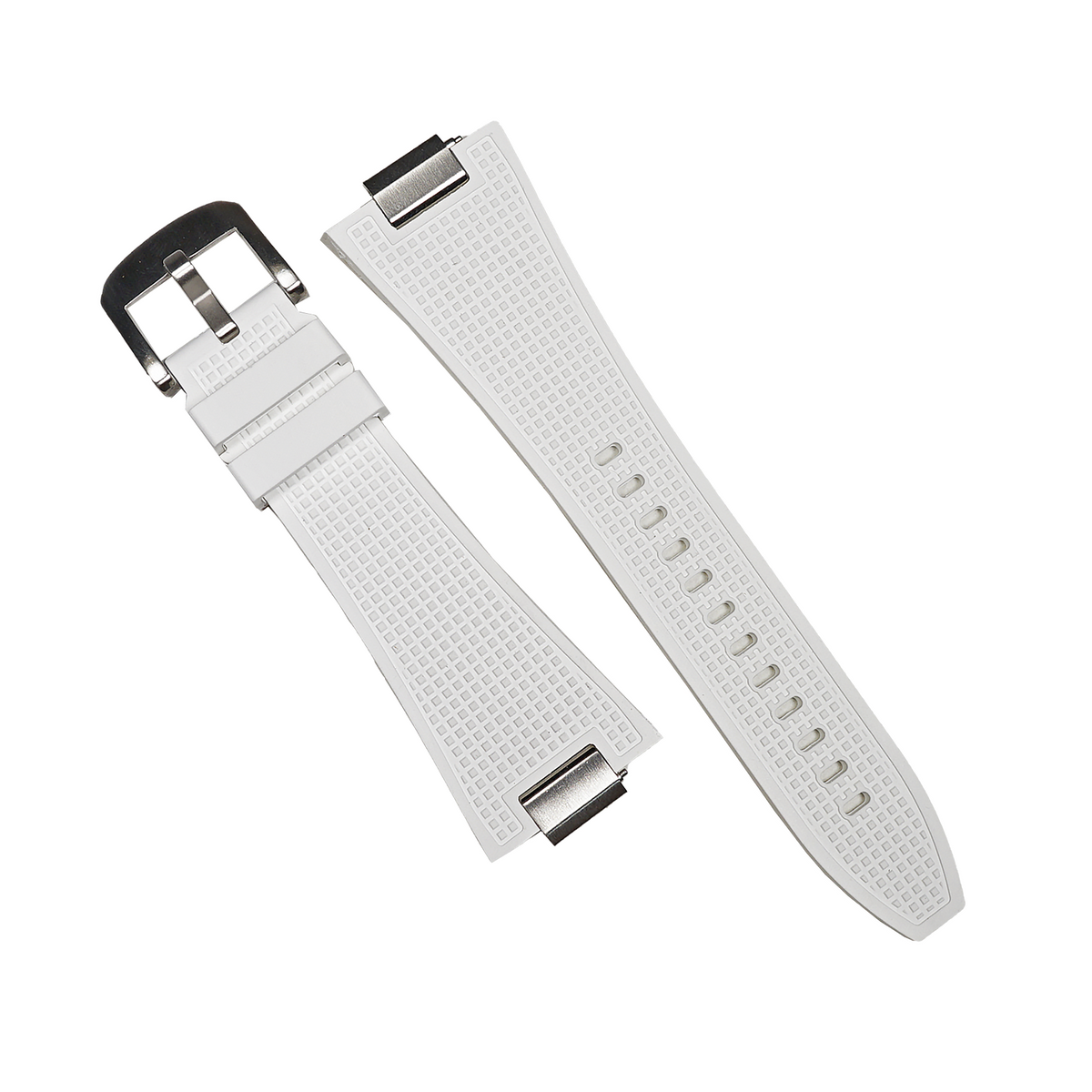 Waffle FKM Rubber Strap in White for Tissot PRX - Nomad Watch Works MY
