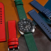 Performax Saffiano Leather FKM Rubber Hybrid Strap in Green (20mm) - Nomad Watch Works MY