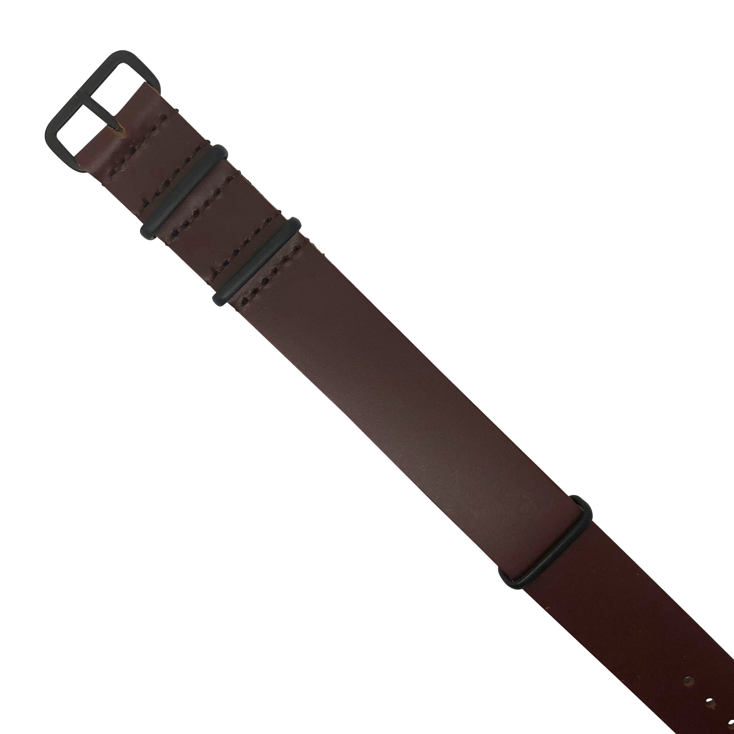Premium Leather Nato Strap in Brown - Nomad Watch Works MY