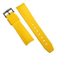 Retro Curved End Rubber Strap for Omega x Swatch Moonswatch in Yellow - Nomad Watch Works MY
