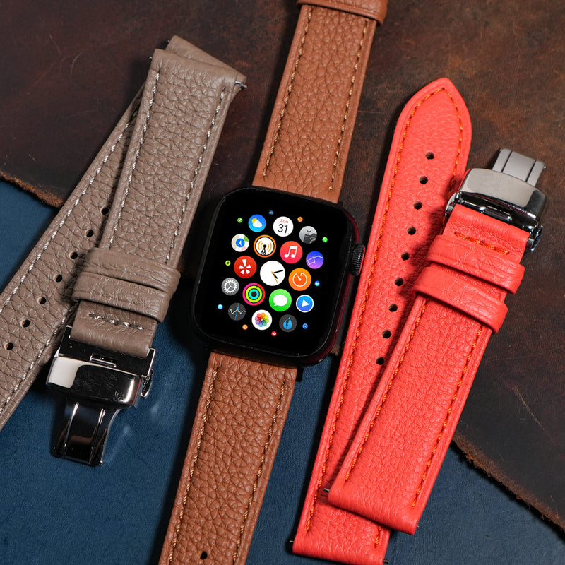 Classic Togo Leather Strap in Tan (Apple Watch)