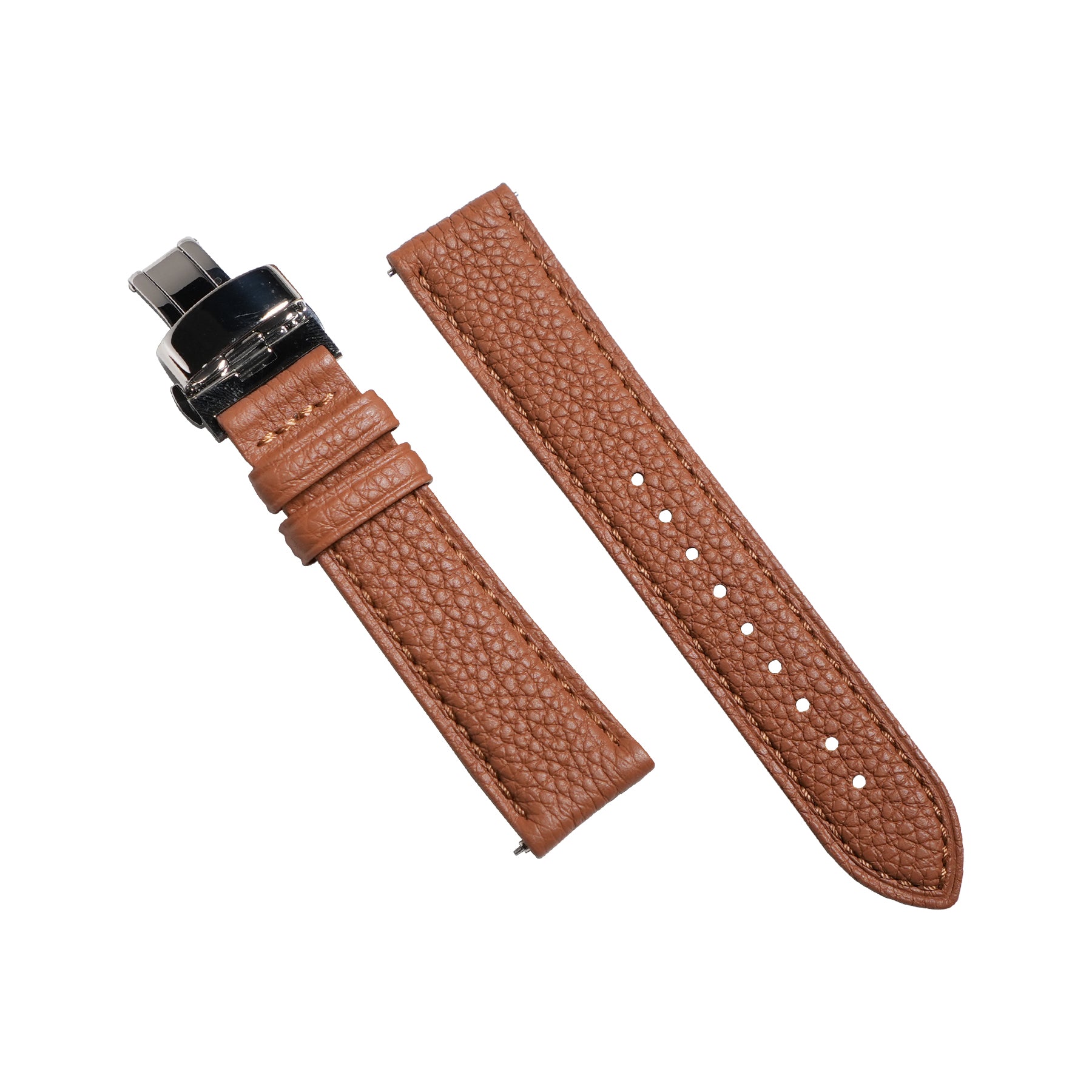 Classic Togo Leather Strap in Tan w/ Butterfly Clasp