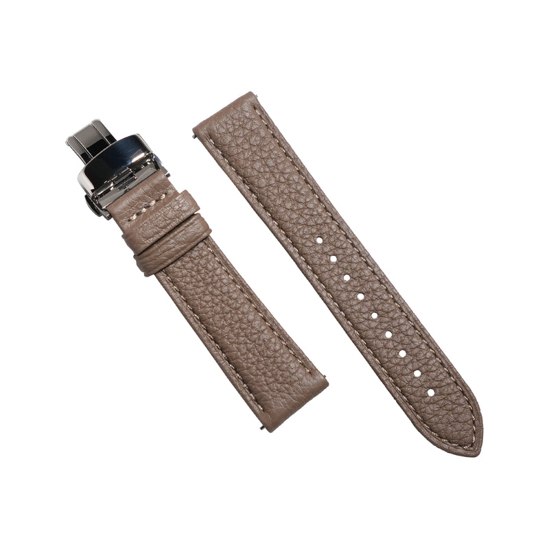 Classic Togo Leather Strap in Taupe w/ Butterfly Clasp