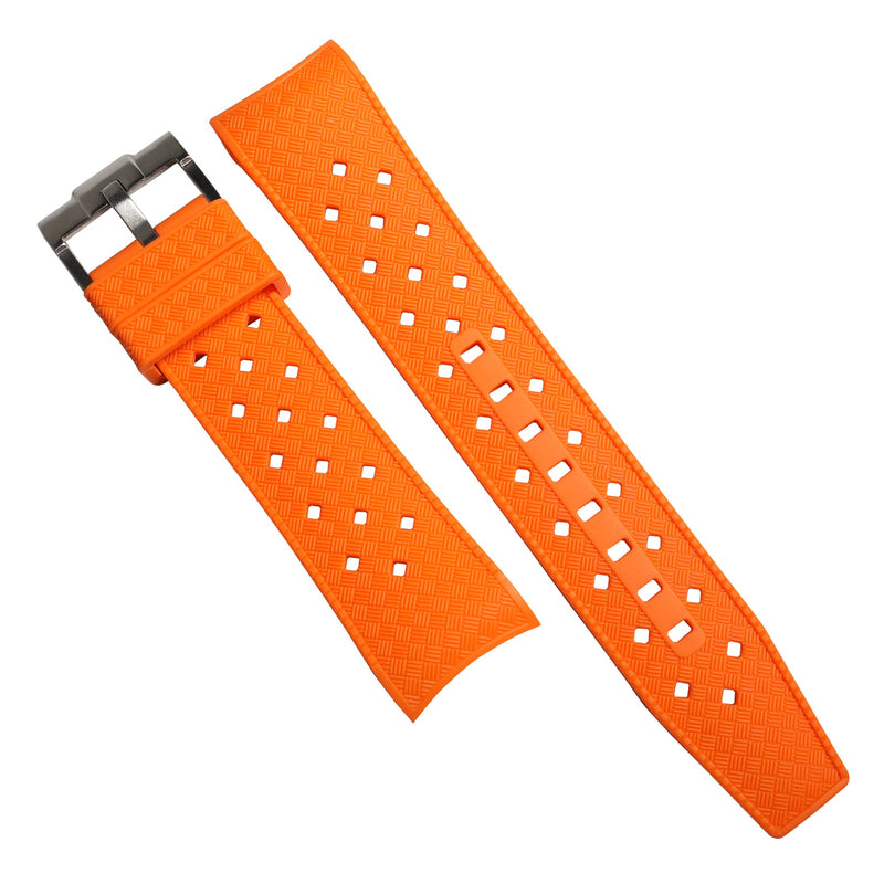 Tropic Curved End Rubber Strap for Blancpain x Swatch Scuba Fifty Fathoms in Orange - Nomad Watch Works MY