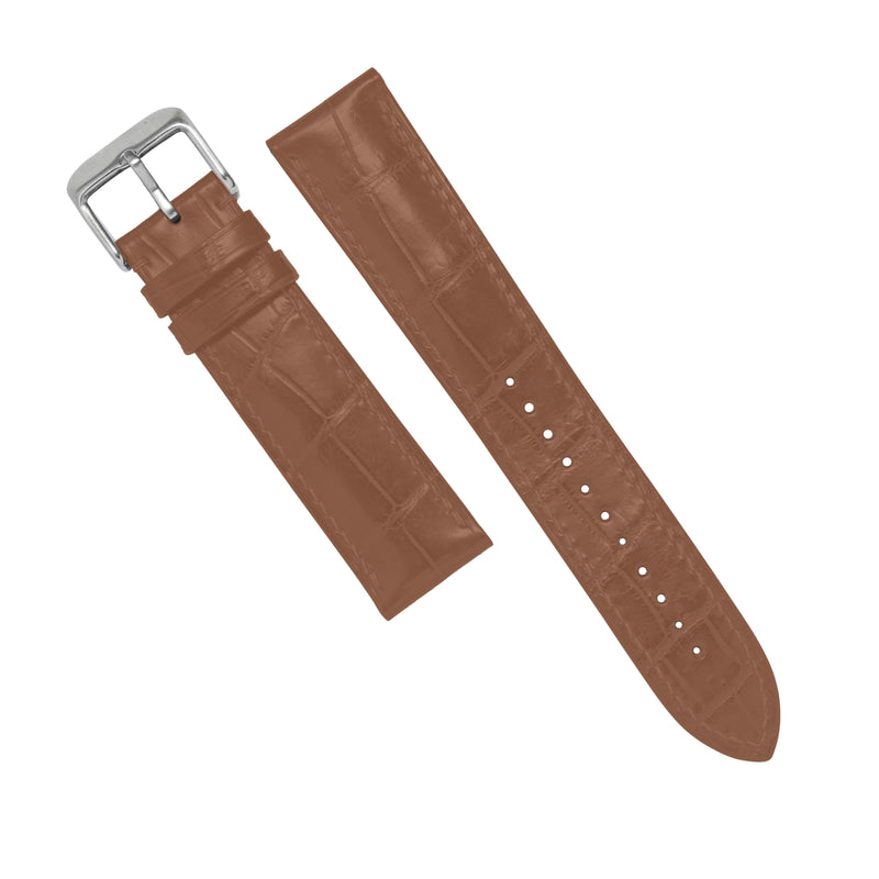 MTO Crocodile Leather Strap in Tan (Non-Glossy)