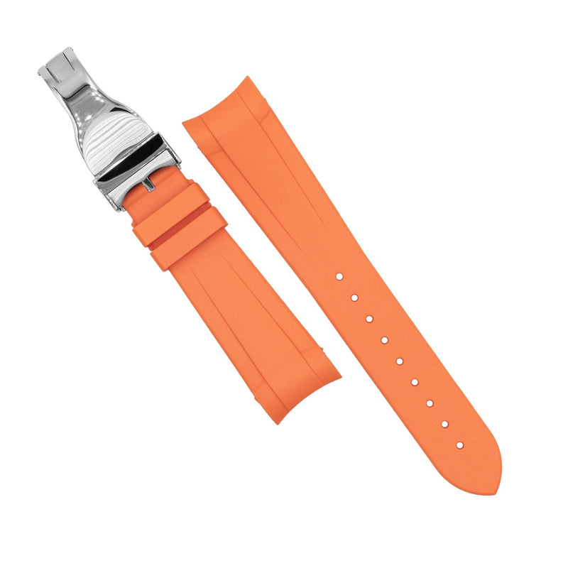 Curved End Rubber Strap for Tudor Black Bay 41/GMT/Chrono in Orange (22mm) - Nomad Watch Works MY