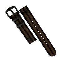 Two Piece Seat Belt Nato Strap in Black Green Red (James Bond) - Nomad Watch Works MY