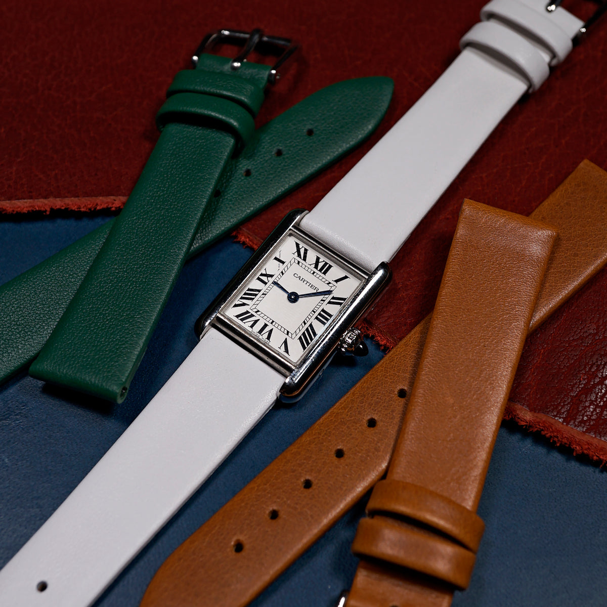 Unstitched Smooth Leather Watch Strap in White - Nomad Watch Works MY