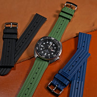 Waffle FKM Rubber Strap in Green (20mm) - Nomad Watch Works MY
