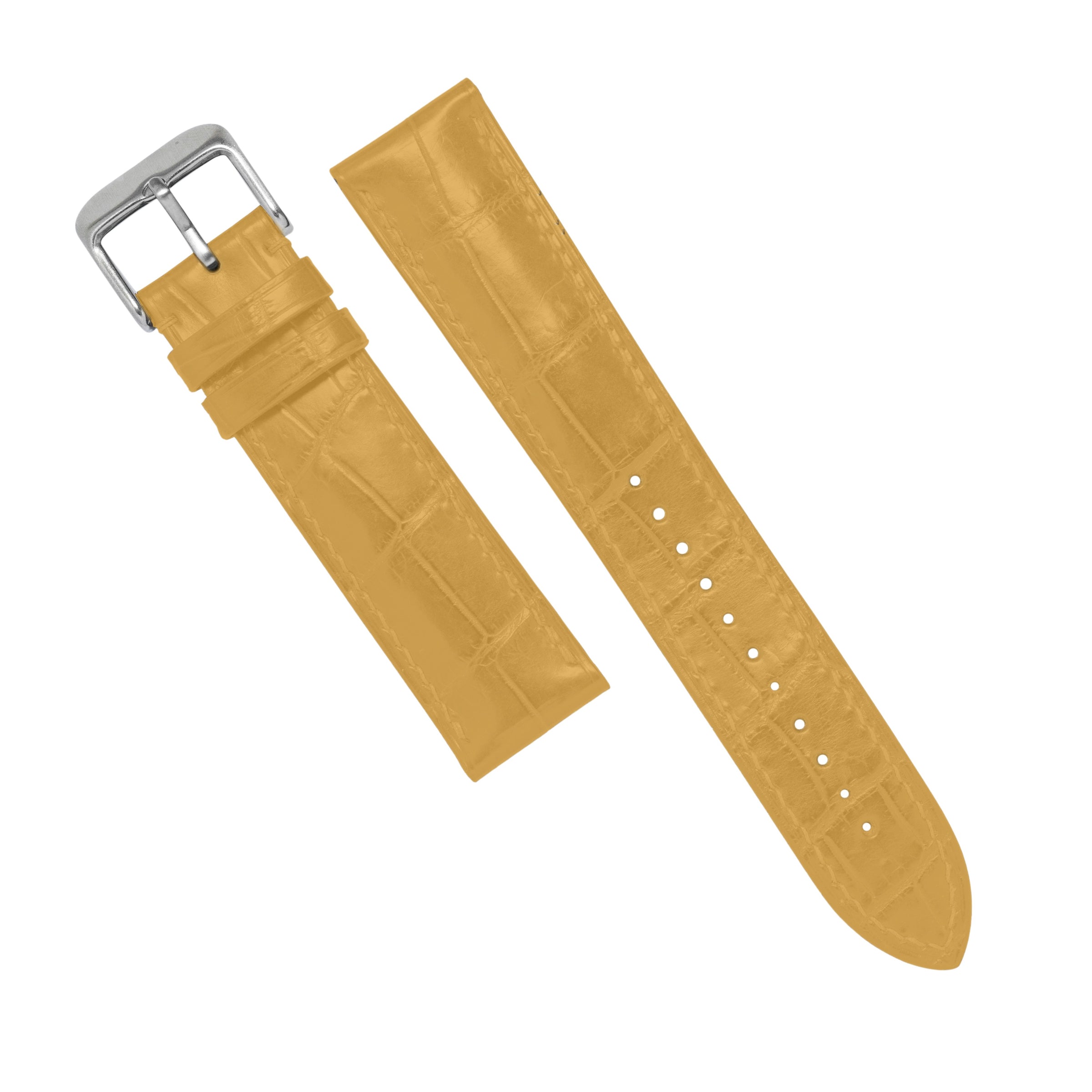 MTO Crocodile Leather Strap in Yellow (Matte)