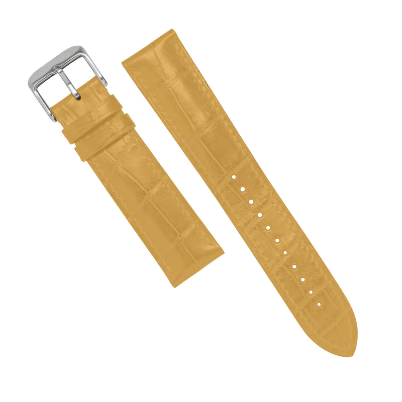 MTO Crocodile Leather Strap in Yellow (Matte)