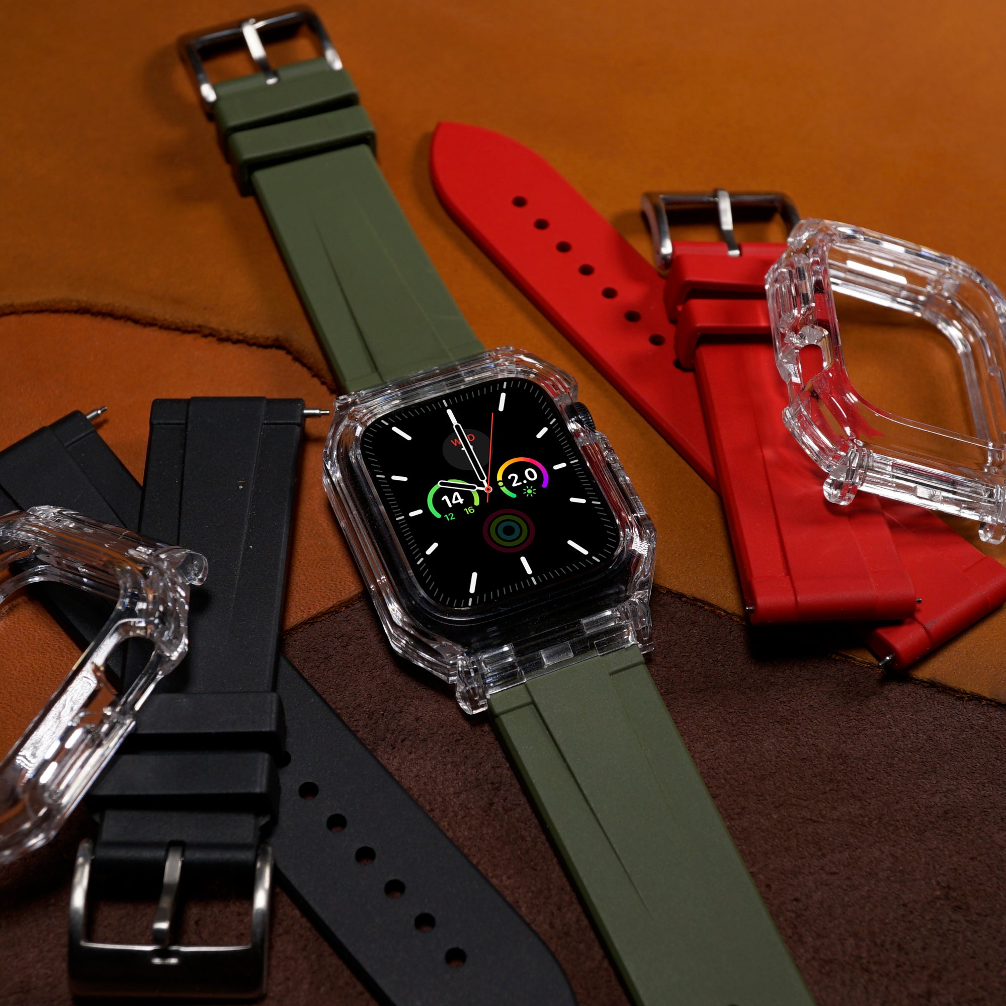Apple Watch Rubber Mod Kit in Olive - Nomad Watch Works MY