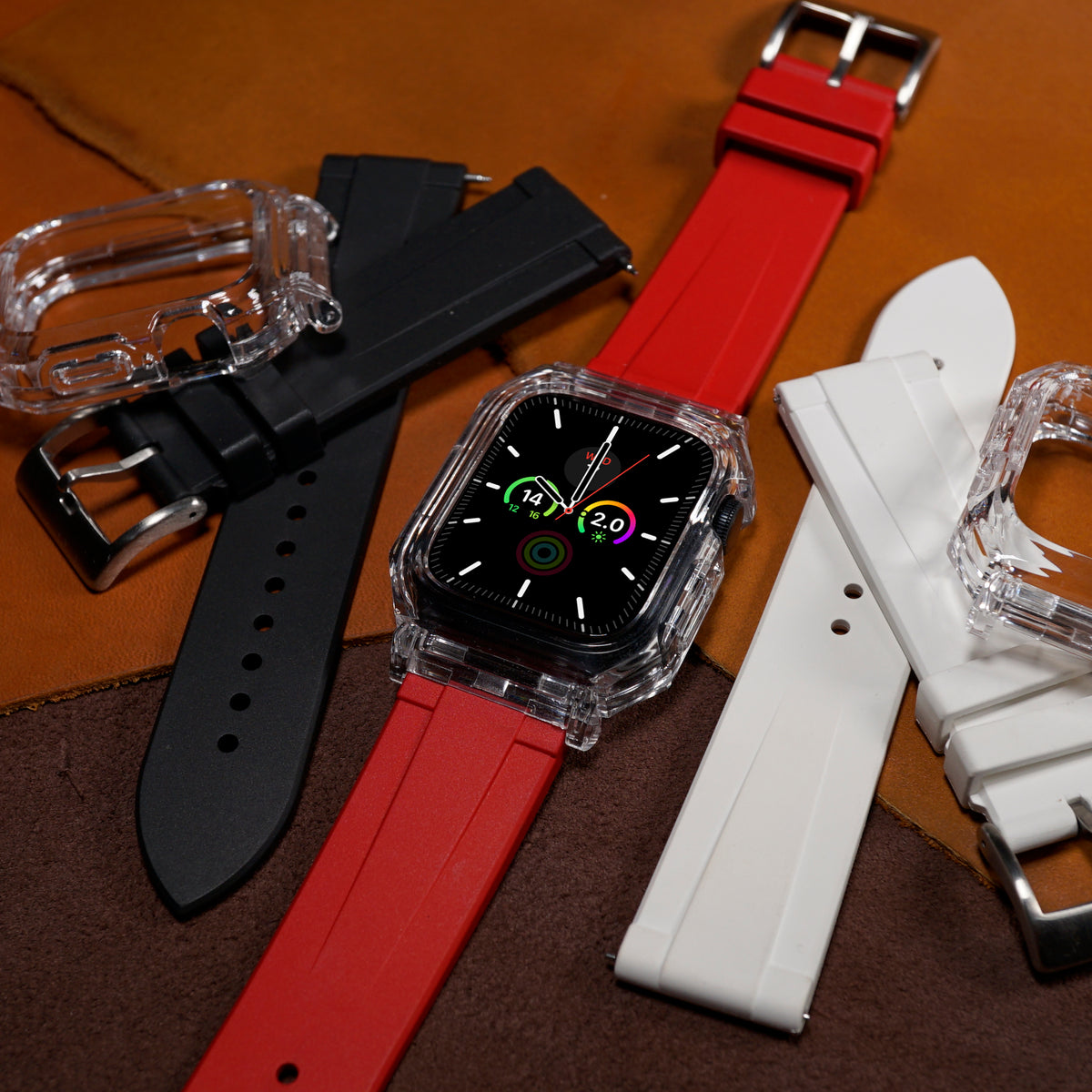 Apple Watch Rubber Mod Kit in Red - Nomad Watch Works MY