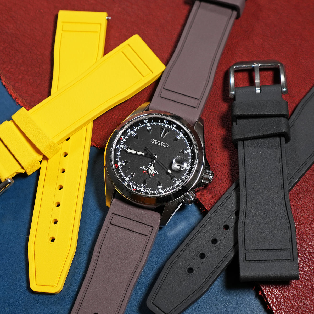 Pilot FKM Rubber Strap in Brown - Nomad Watch Works MY