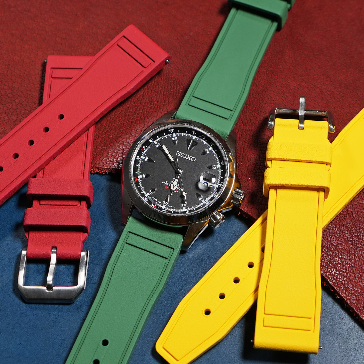 Pilot FKM Rubber Strap in Green - Nomad Watch Works MY