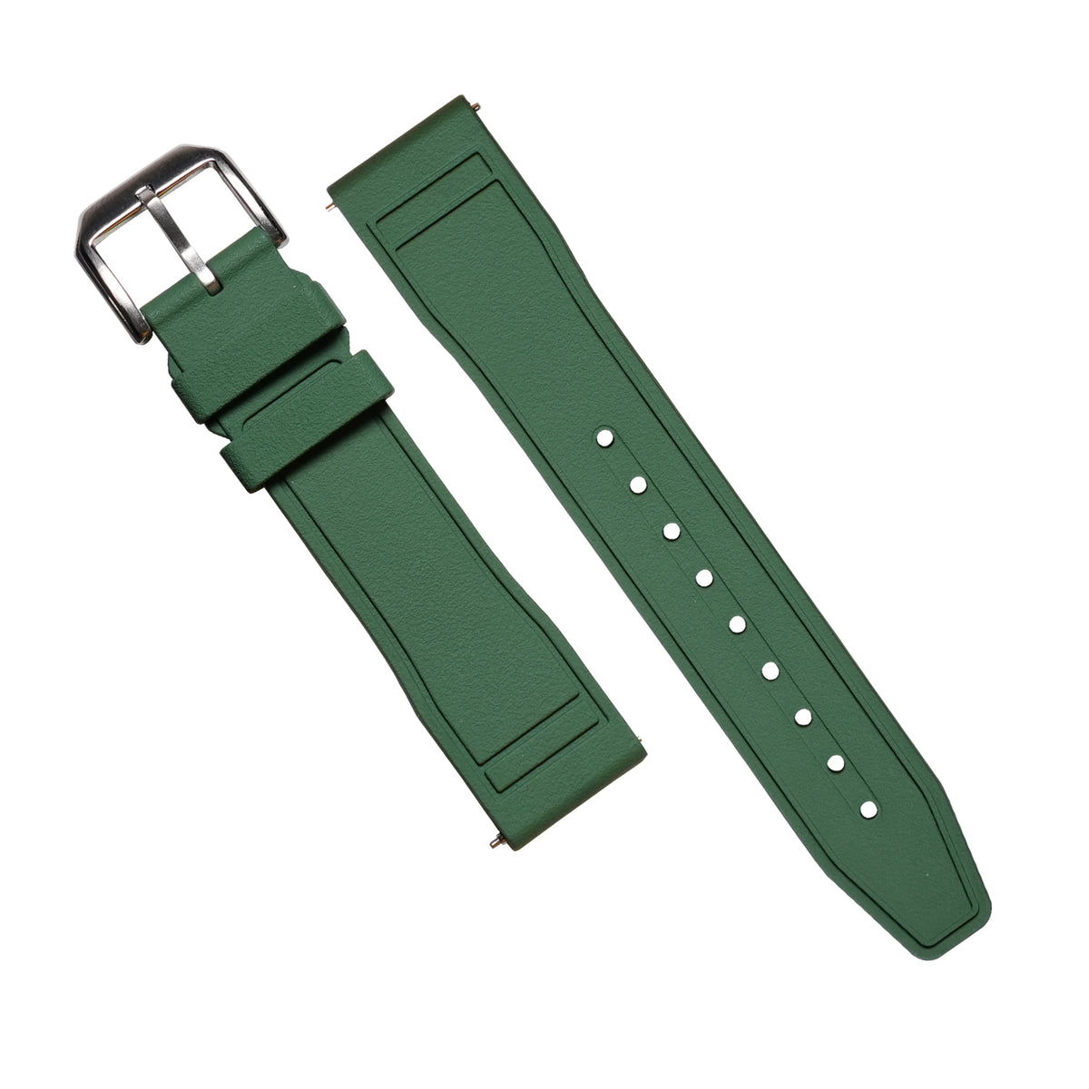 Pilot FKM Rubber Strap in Green - Nomad Watch Works MY