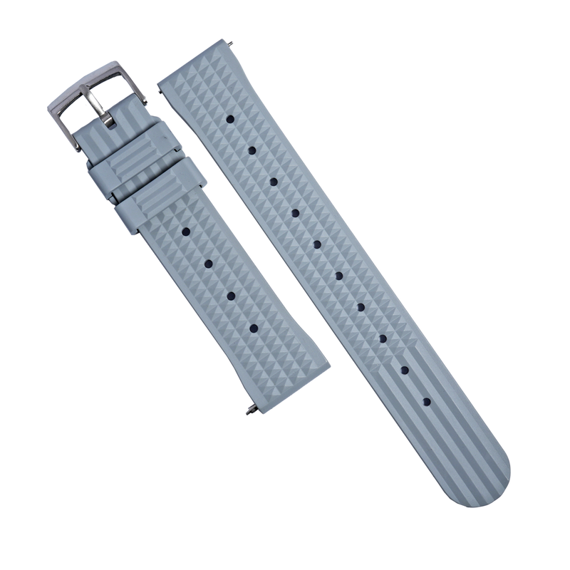 Waffle FKM Rubber Strap in Grey - Nomad Watch Works MY