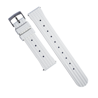 Waffle FKM Rubber Strap in White - Nomad Watch Works MY
