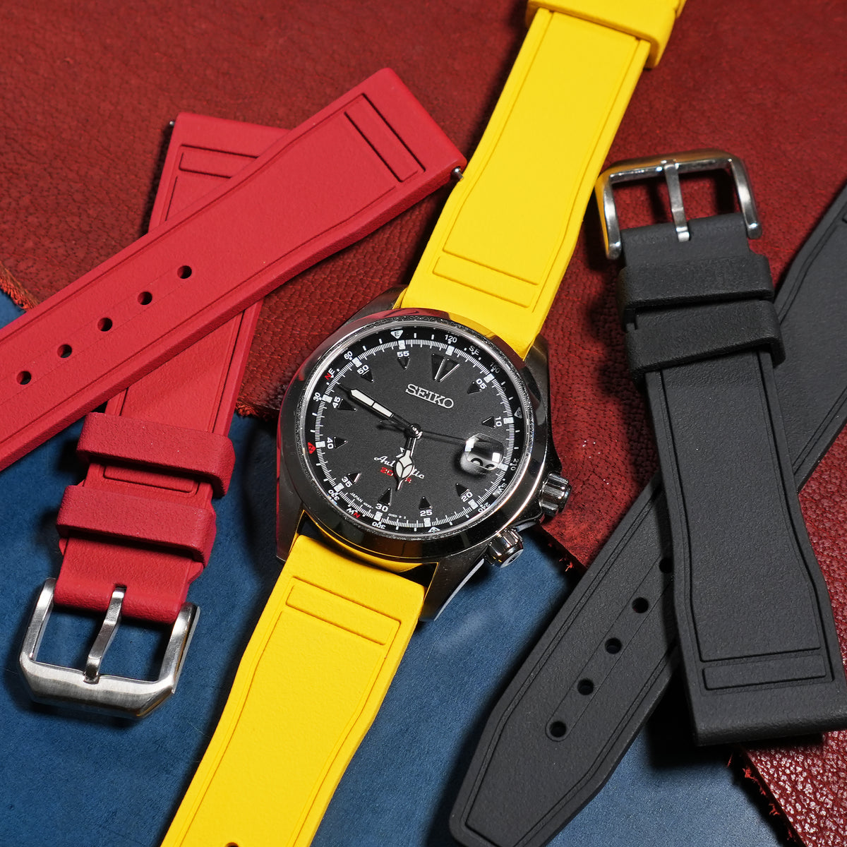 Pilot FKM Rubber Strap in Yellow - Nomad Watch Works MY