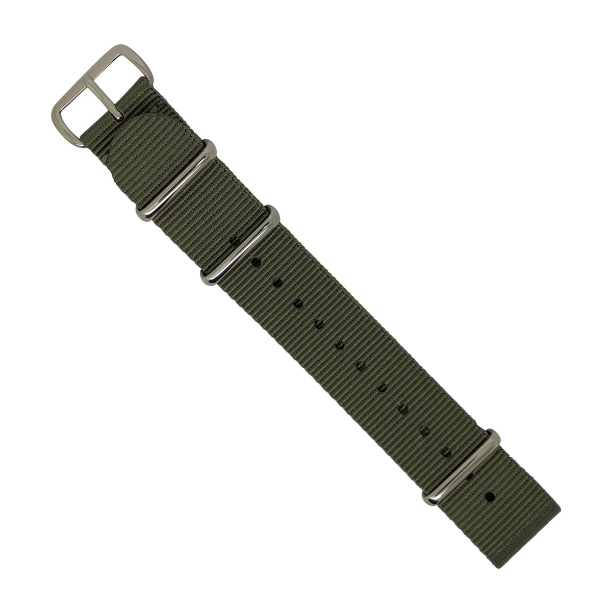 Premium Nato Strap in Grey with Polished Silver Buckle (18mm) - Nomad Watch Works Malaysia