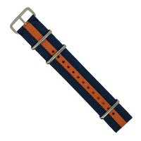 Premium Nato Strap in Navy Orange with Polished Silver Buckle (22mm) - Nomad Watch Works Malaysia