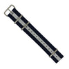 Premium Nato Strap in Navy White with Polished Silver Buckle (18mm) - Nomad Watch Works Malaysia