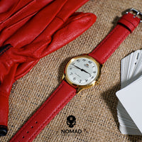 Premium Saffiano Leather Strap in Red (18mm) - Nomad Watch Works Malaysia