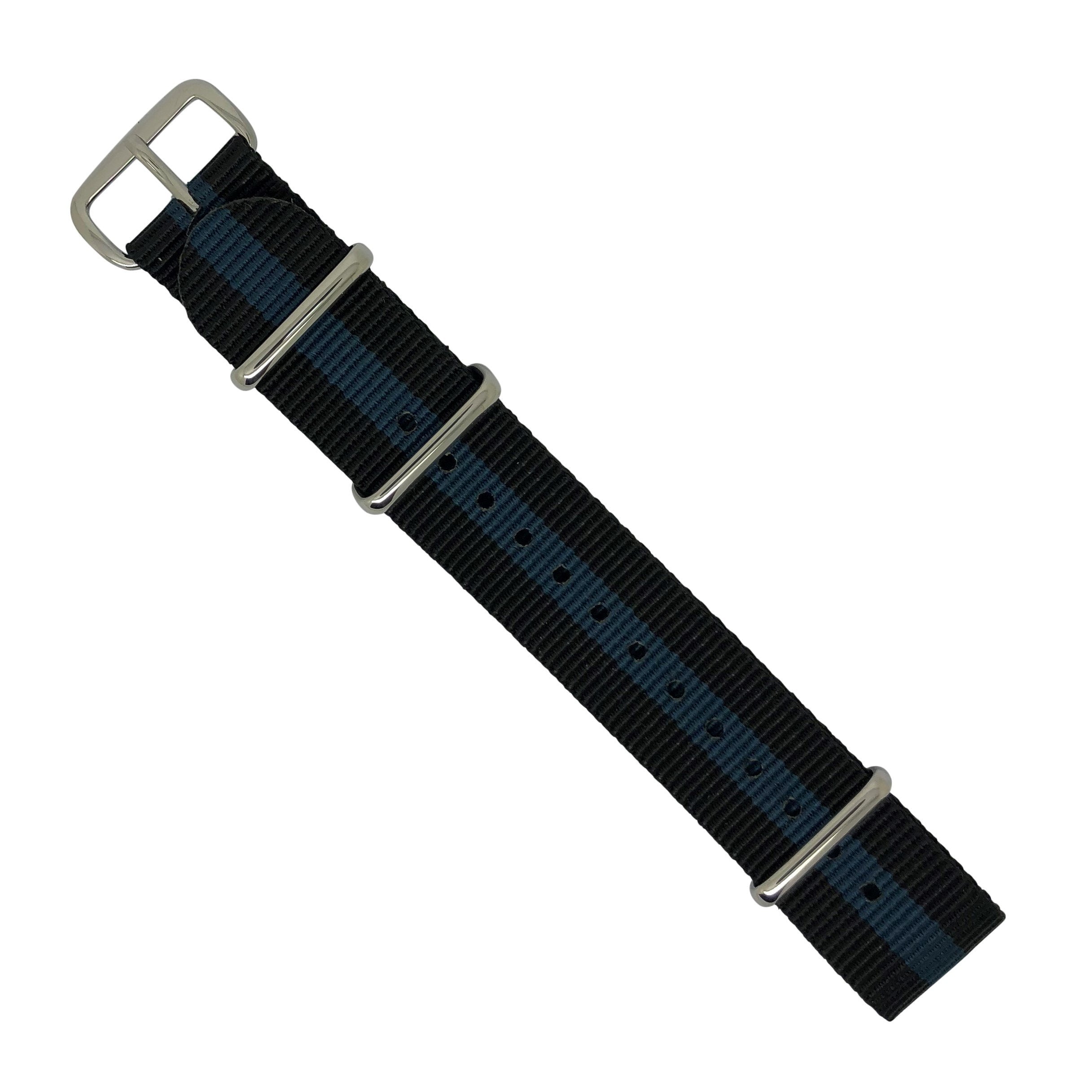 Premium Nato Strap in Black Blue Nomad Watch Works MY