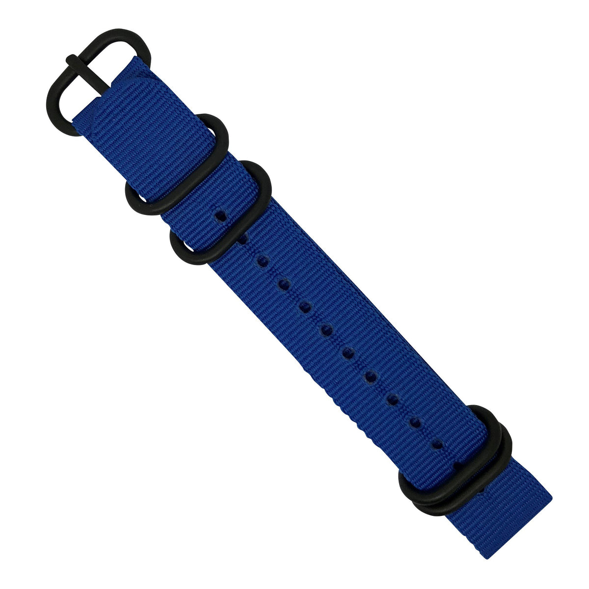 Nylon Zulu Strap in Blue with Black Buckle (24mm) - Nomad Watch Works Malaysia