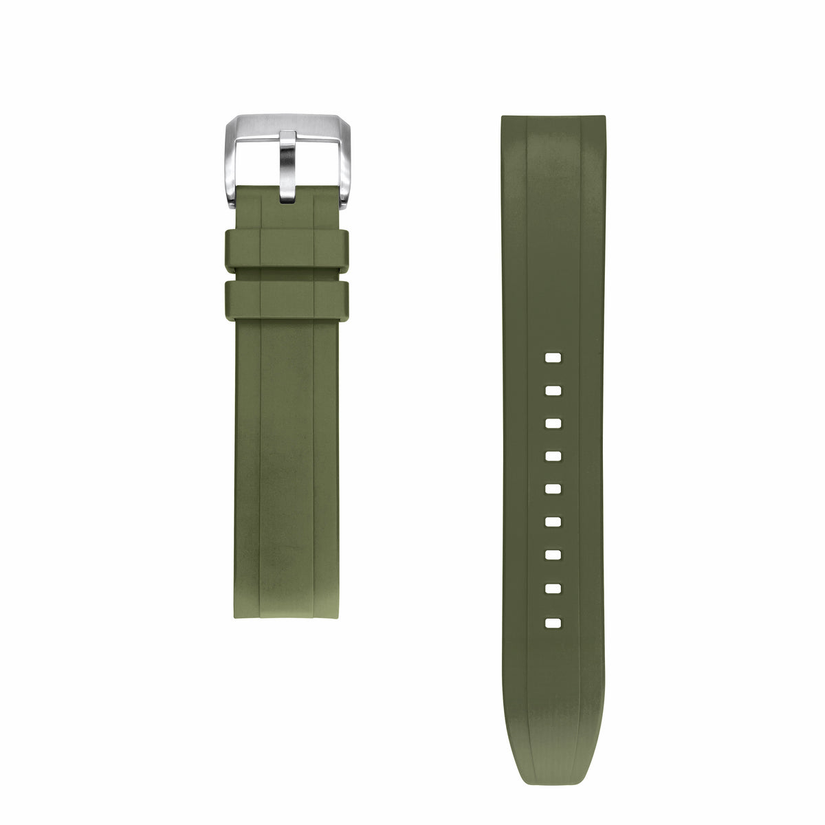 StrapXPro Curved End Rubber Strap for Seiko Monster (4th Gen) in Army Green (20mm) - Nomad Watch Works MY