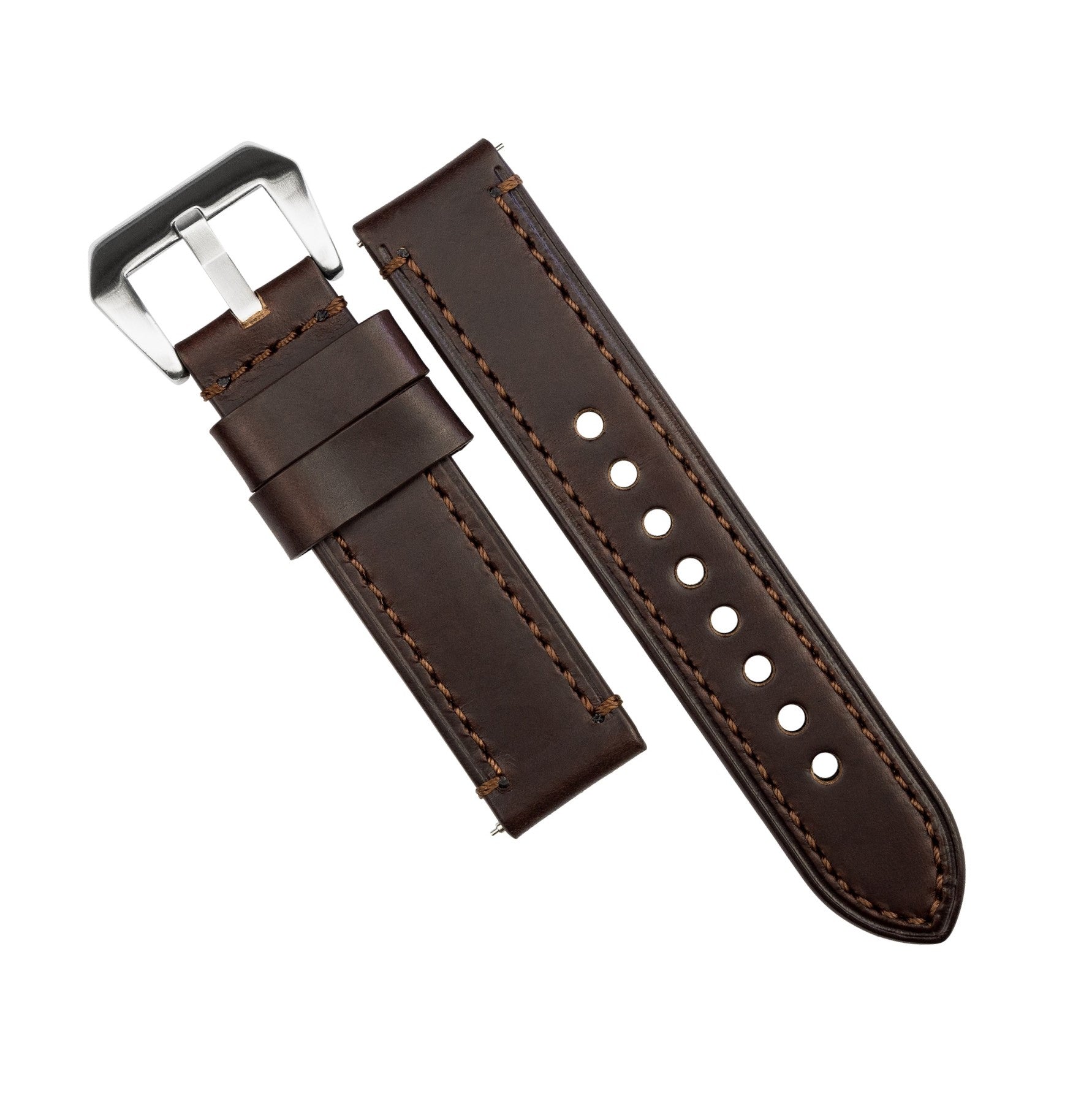 N2W Ammo Horween Leather Strap in Chromexcel® Brown (20mm) - Nomad Watch Works MY