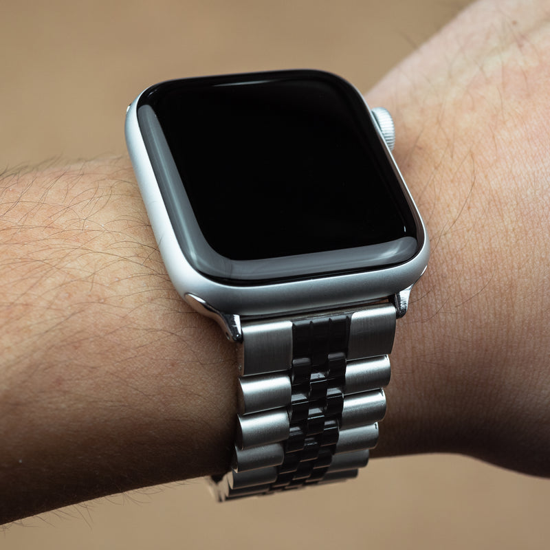Apple Watch Jubilee Metal Strap in Silver and Black (38 & 40mm) - Nomad Watch Works MY