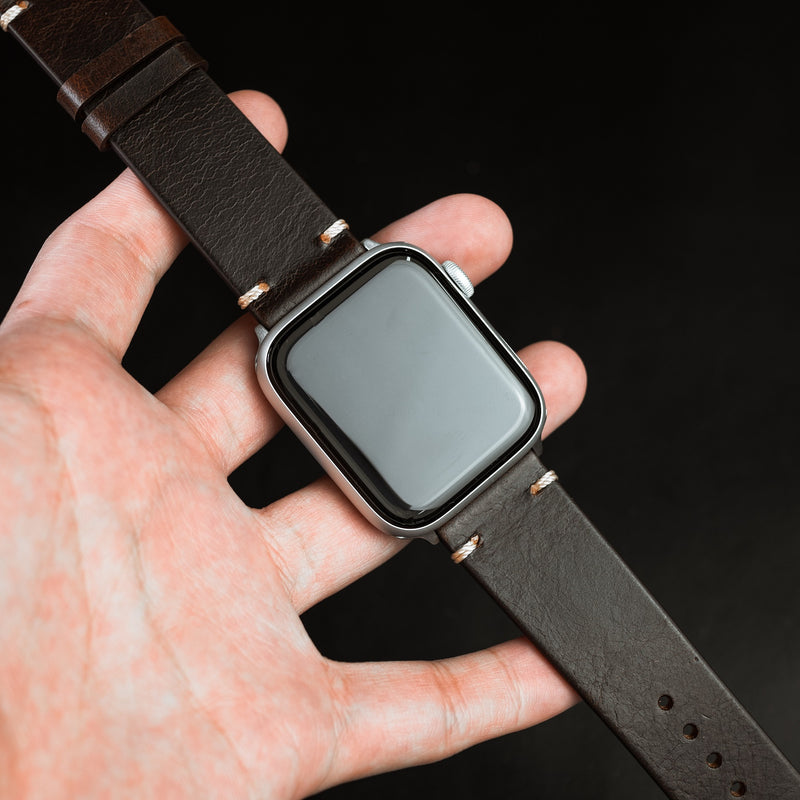 Apple Watch Premium Vintage Oil Waxed Leather Strap in Brown (38 & 40mm) - Nomad Watch Works Malaysia