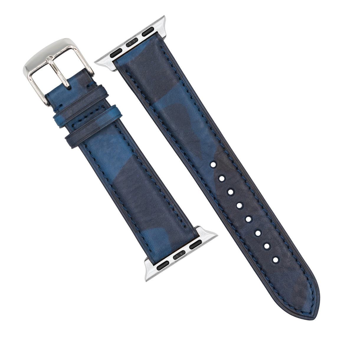 Emery Classic LPA Camo Leather Strap in Blue Camo (38, 40, 41mm) - Nomad Watch Works MY