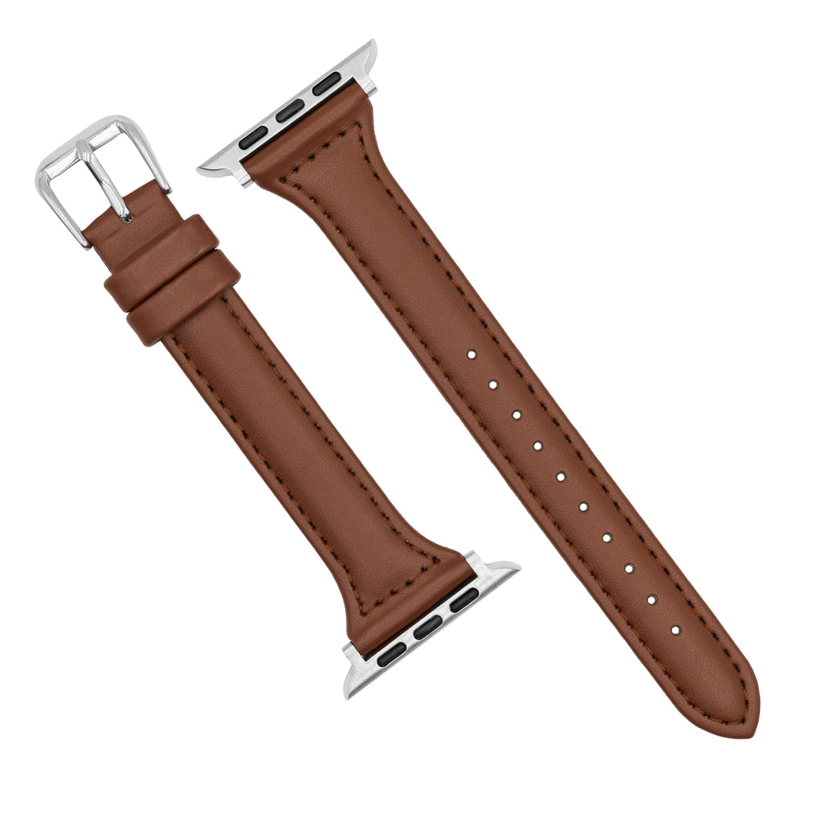 Apple Watch Slim Leather Strap in Brown (38, 40,41mm) - Nomad Watch Works MY