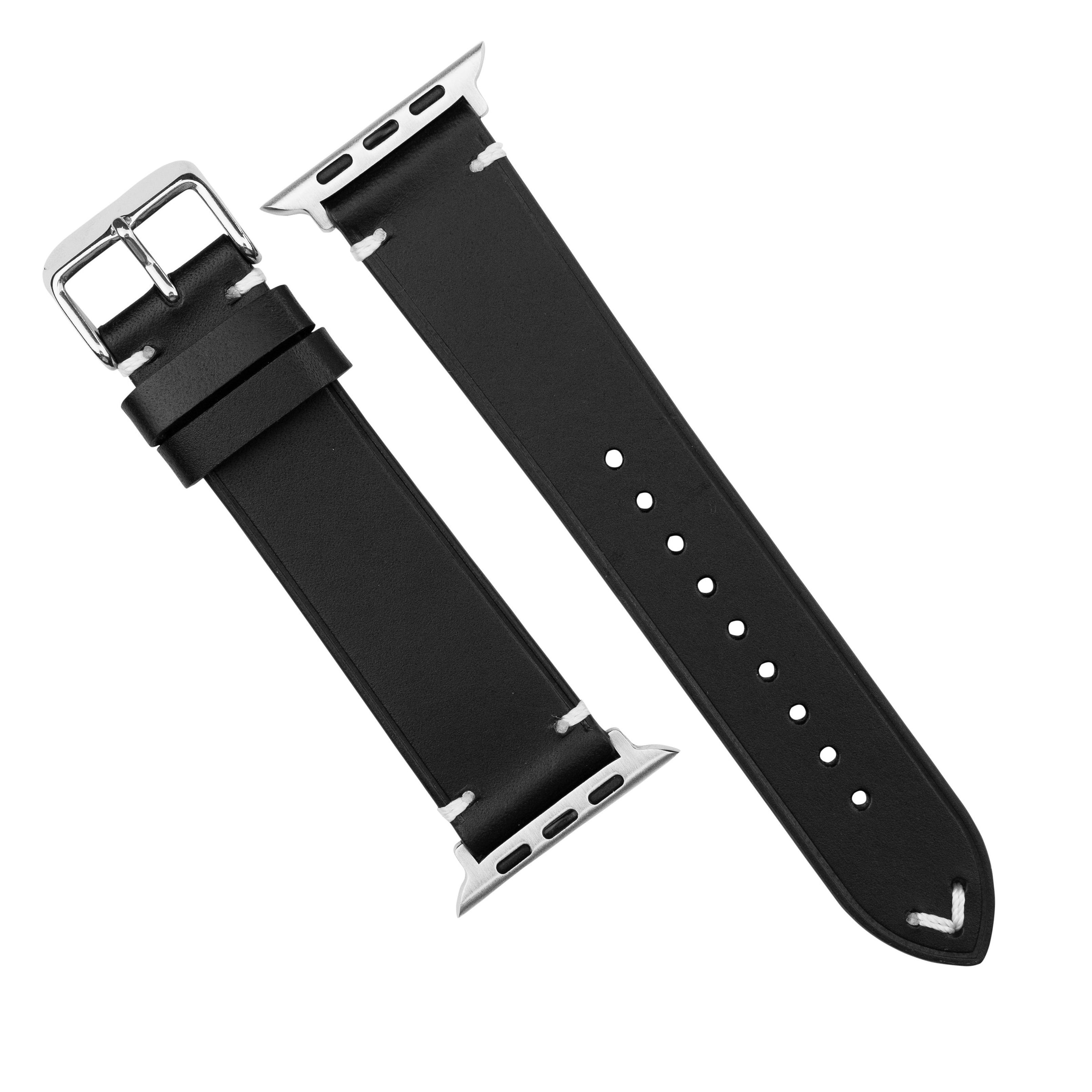 Emery Vintage Buttero Leather Strap in Black (38 & 40mm) - Nomad Watch Works MY