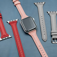 Apple Watch Slim Leather Strap in Pink (38, 40,41mm) - Nomad Watch Works MY