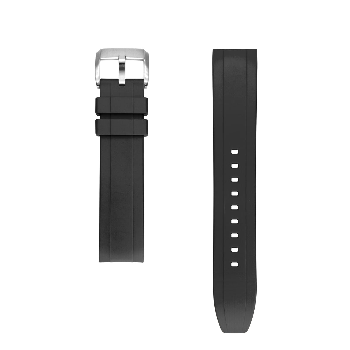 StrapXPro Curved End Rubber Strap for Seiko Monster (4th Gen) in Black (20mm) - Nomad Watch Works MY
