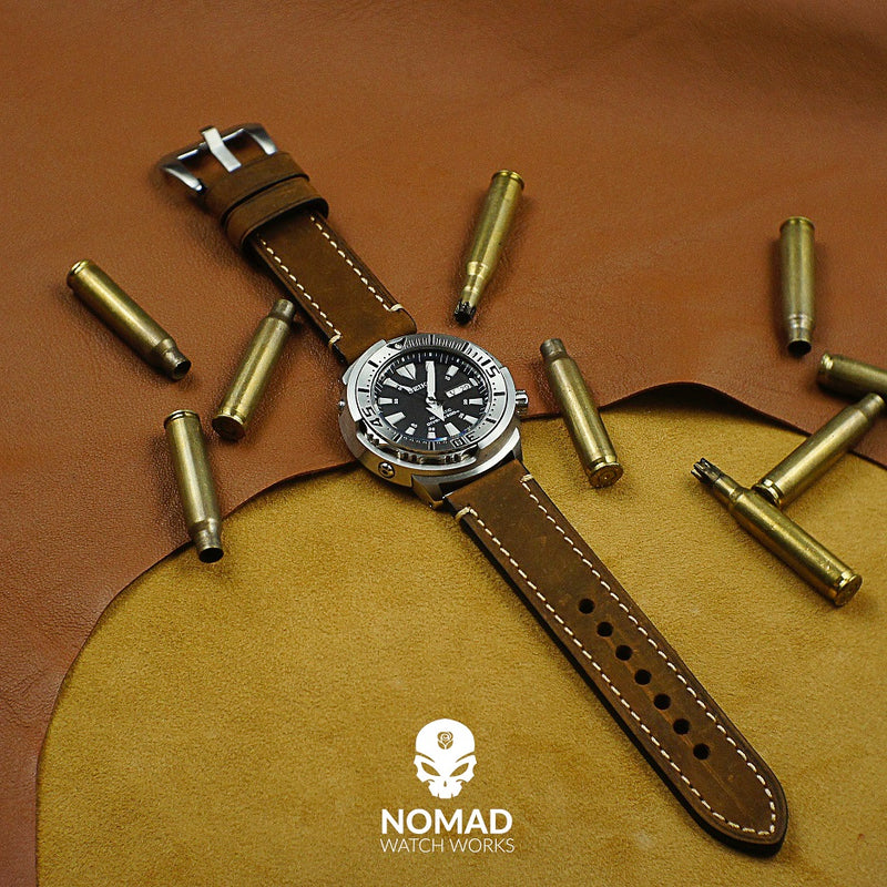 M1 Vintage Leather Watch Strap in Brown (20mm) - Nomad Watch Works Malaysia