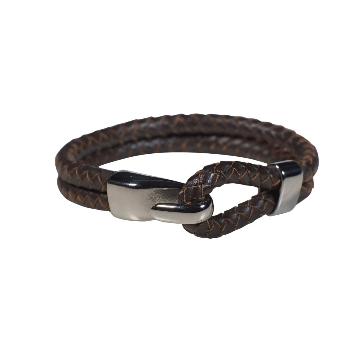 Oxford Leather Bracelet in Brown (Size L) - Nomad Watch Works Malaysia