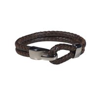 Oxford Leather Bracelet in Brown (Size L) - Nomad Watch Works Malaysia