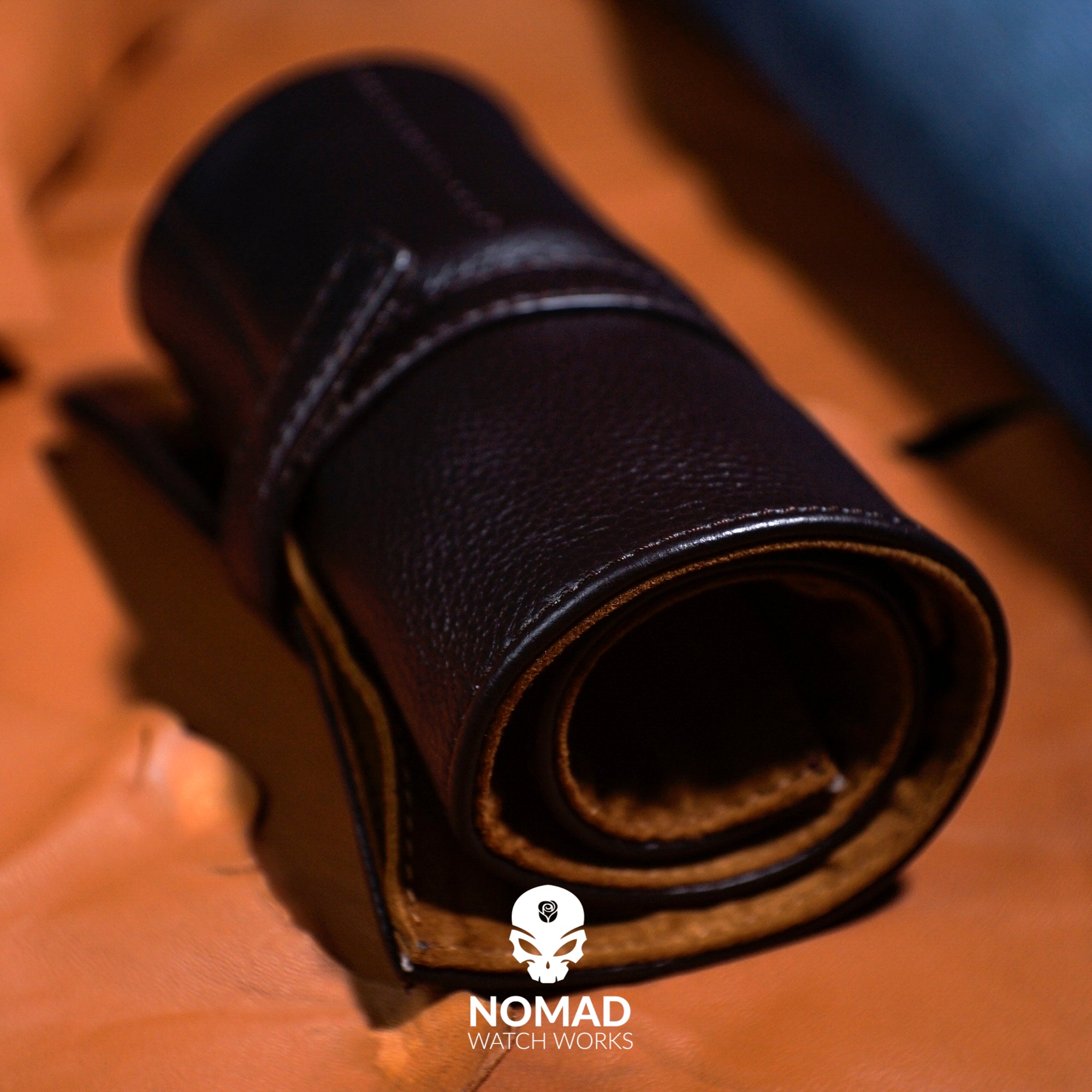 Leather Watch Roll in Brown (6 Watch Slots) - Nomad Watch Works Malaysia