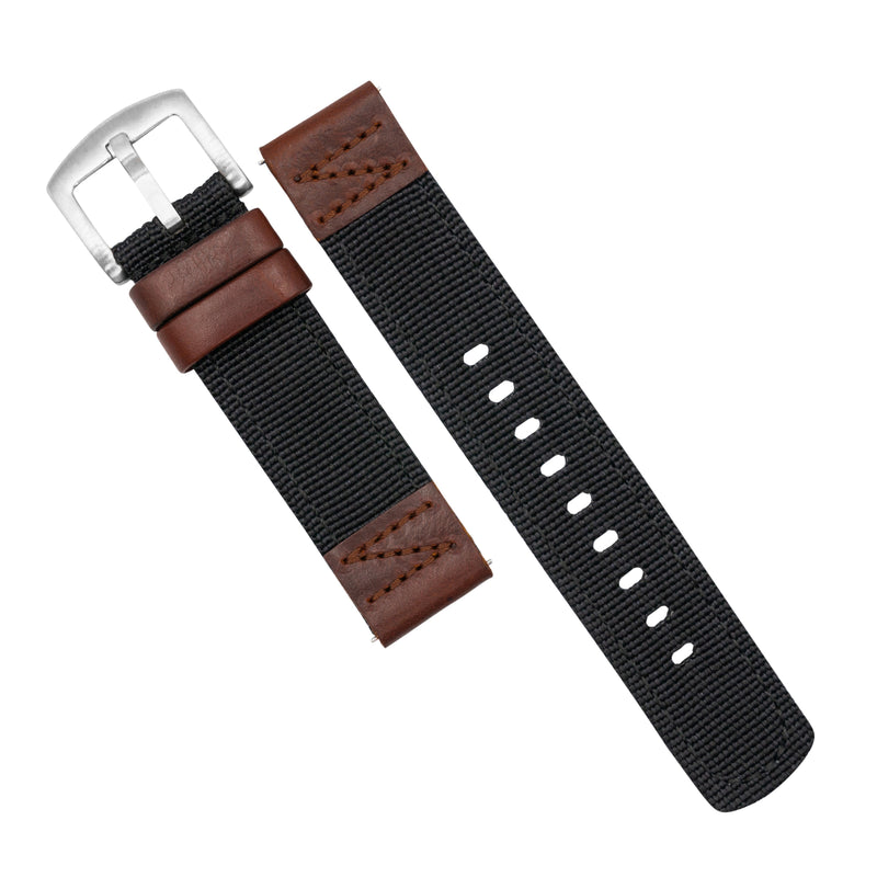 Field Canvas Watch Strap in Black Amber (18mm) - Nomad Watch Works MY