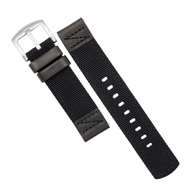 Field Canvas Watch Strap in Black (18mm) - Nomad Watch Works MY
