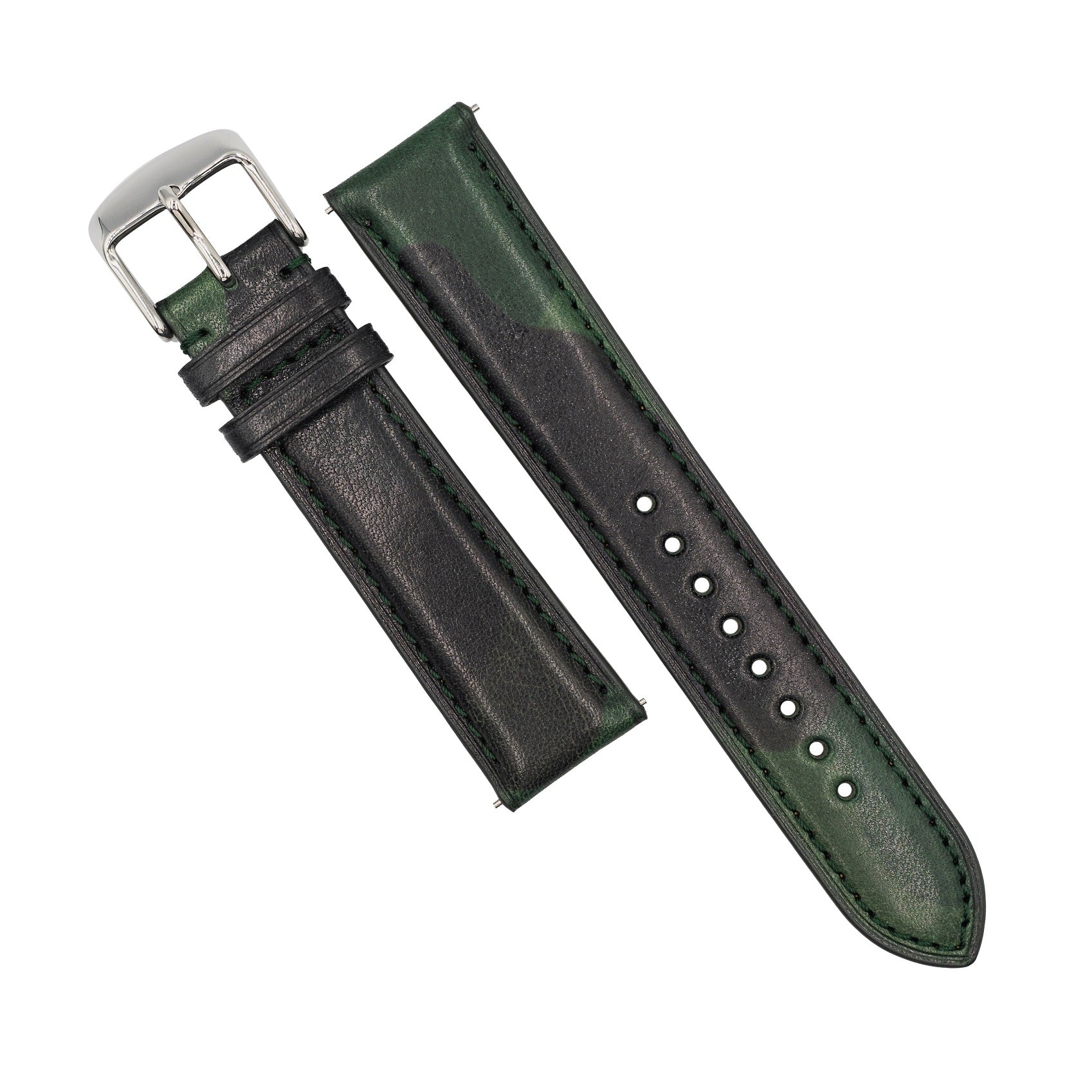 Emery Classic LPA Camo Leather Strap in Green Camo (18mm) - Nomad Watch Works MY