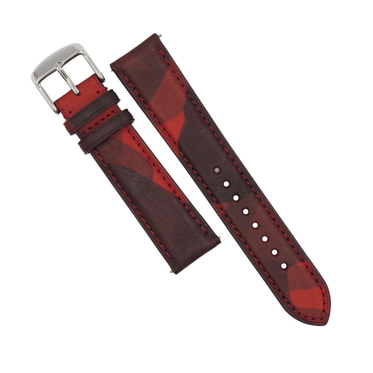 Emery Classic LPA Camo Leather Strap in Red Camo (18mm) - Nomad Watch Works MY