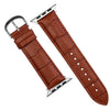 Apple Watch Genuine Croc Pattern Stitched Leather Strap in Tan (38 & 40mm) - Nomad Watch Works MY