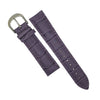 Genuine Croc Pattern Stitched Leather Watch Strap in Purple with Silver Buckle (12mm) - Nomad Watch Works Malaysia