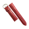 Genuine Croc Pattern Stitched Leather Watch Strap in Red with Silver Buckle (12mm) - Nomad Watch Works Malaysia